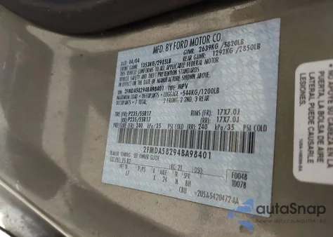 2004 Ford Freestar Limited z USA, uszkodzony, nr VIN 2FMDA58294BA98401